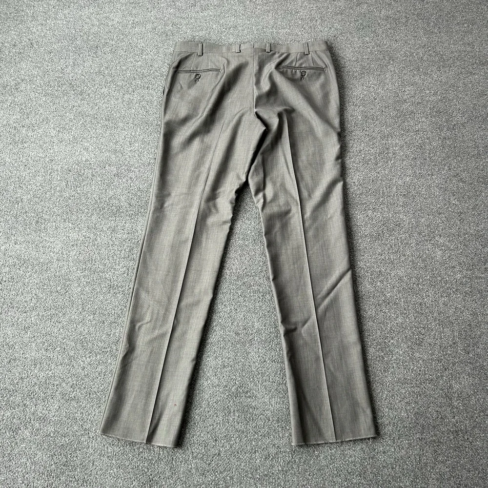 Riviera by‎ Jack Victor Pants Men 40 Kobe Grey Kid Mohair Wool Blend Unhemmed